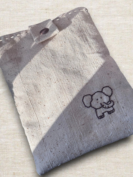 Custom Name Text | Hand - Embroidered Elephant Sleeve - Made by Frey