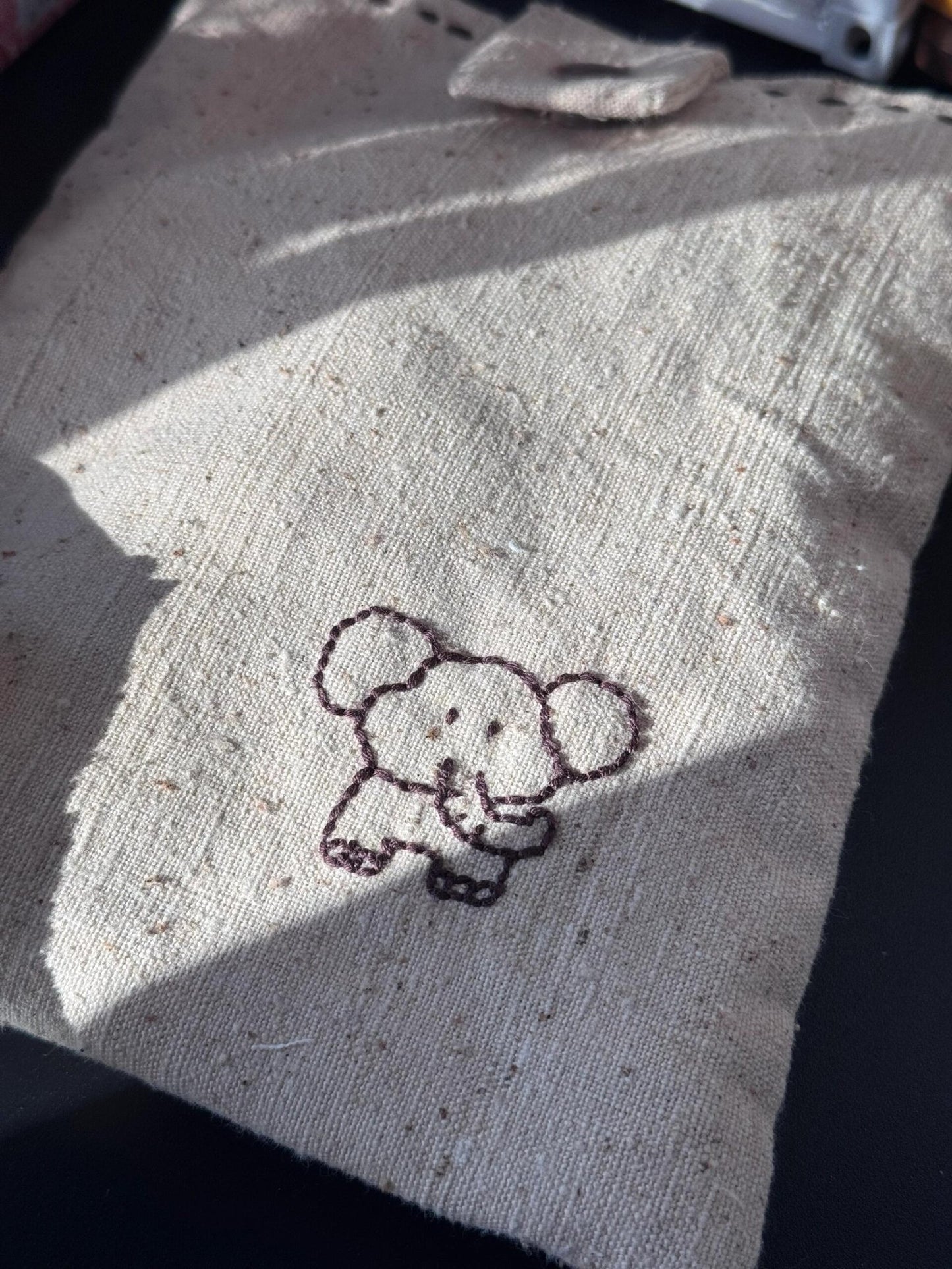 Custom Name Text | Hand - Embroidered Elephant Sleeve - Made by Frey
