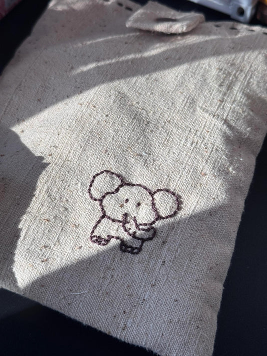 Custom Name Text | Hand - Embroidered Elephant Sleeve - Made by Frey