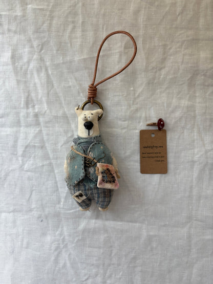 Dusty Bear Bag Charm · Hand - Shaped Details & Distressed Finish - Made by Frey