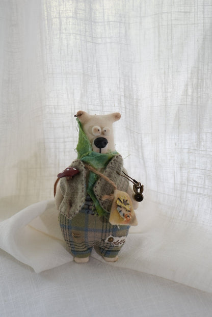 Dusty Bear Bag Charm · Hand-Shaped Details & Distressed Finish - Made by Frey