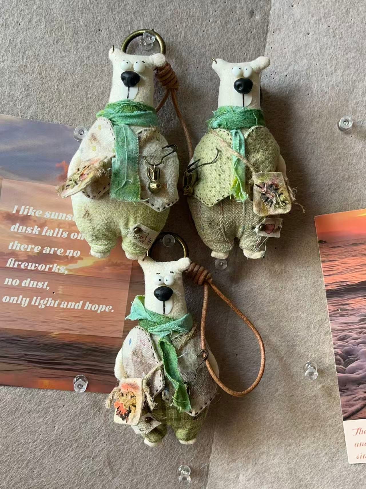 Dusty Bear Bag Charm · Hand - Shaped Details & Distressed Finish - Made by Frey