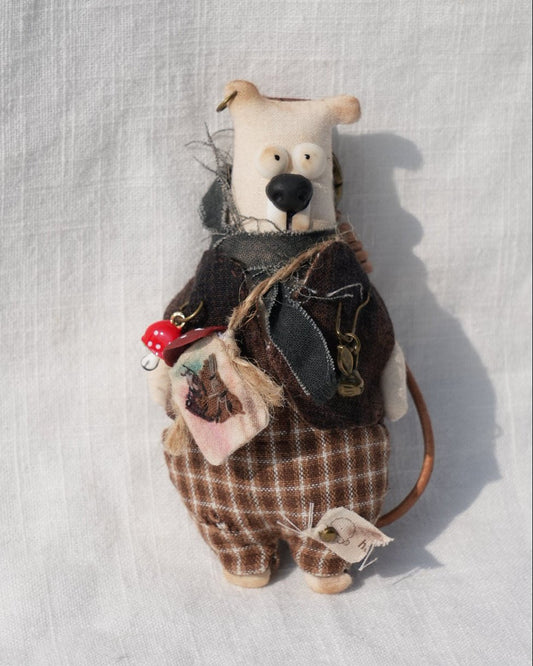 Dusty Bear Bag Charm · Hand-Shaped Details & Distressed Finish - Made by Frey