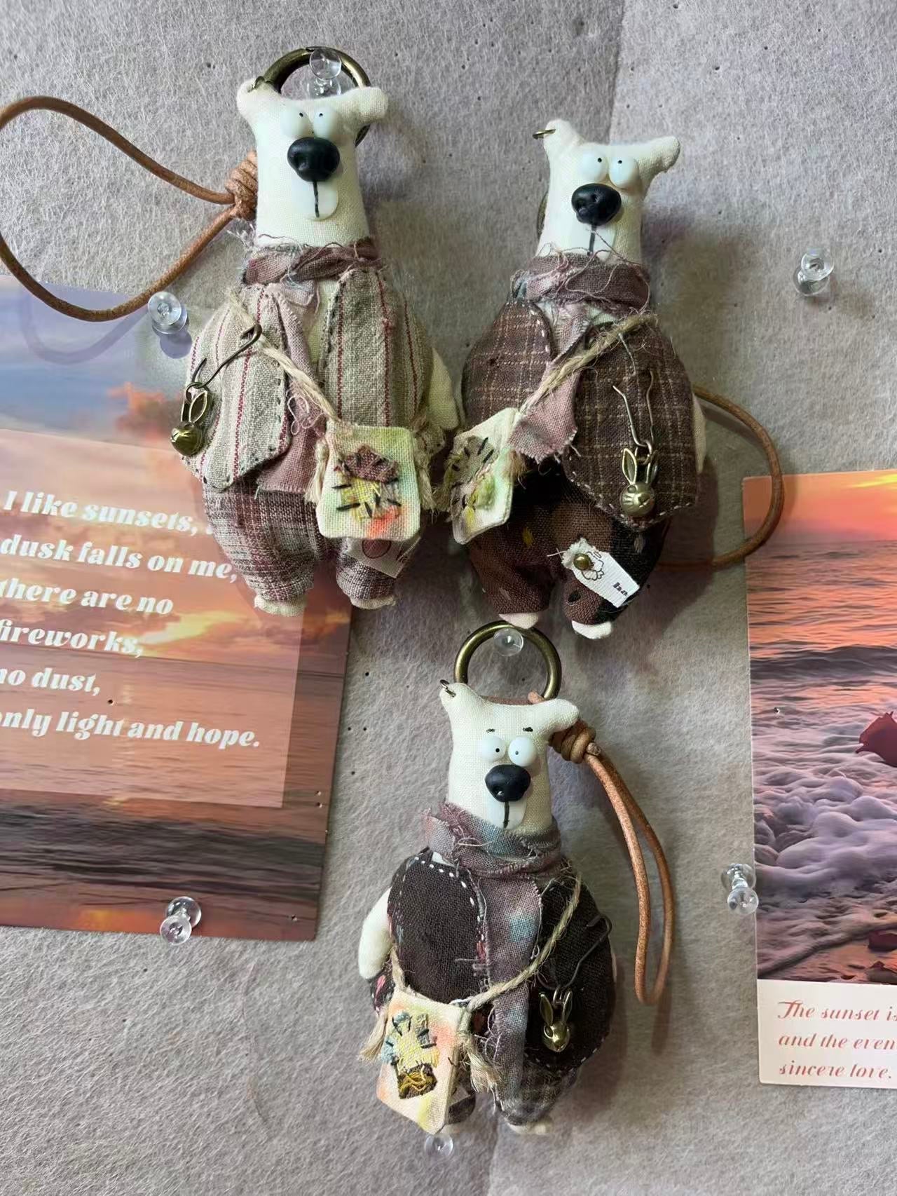 Dusty Bear Bag Charm · Hand - Shaped Details & Distressed Finish - Made by Frey