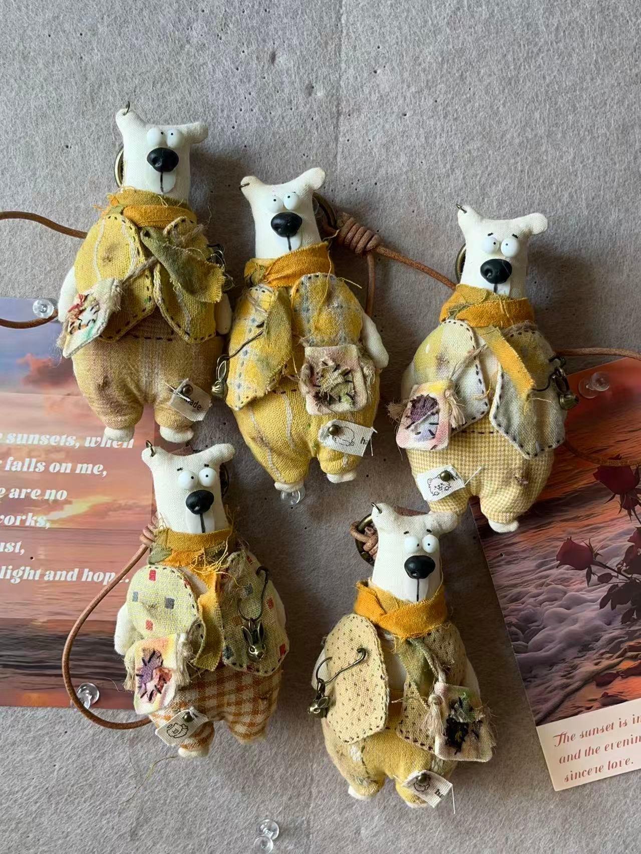 Dusty Bear Bag Charm · Hand - Shaped Details & Distressed Finish - Made by Frey