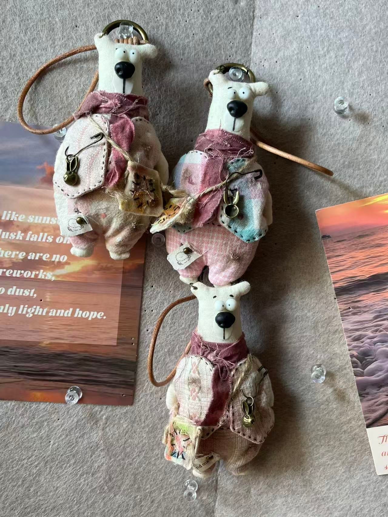 Dusty Bear Bag Charm · Hand - Shaped Details & Distressed Finish - Made by Frey