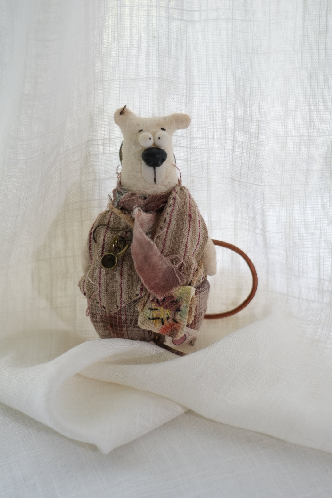 Dusty Bear Bag Charm · Hand-Shaped Details & Distressed Finish - Made by Frey