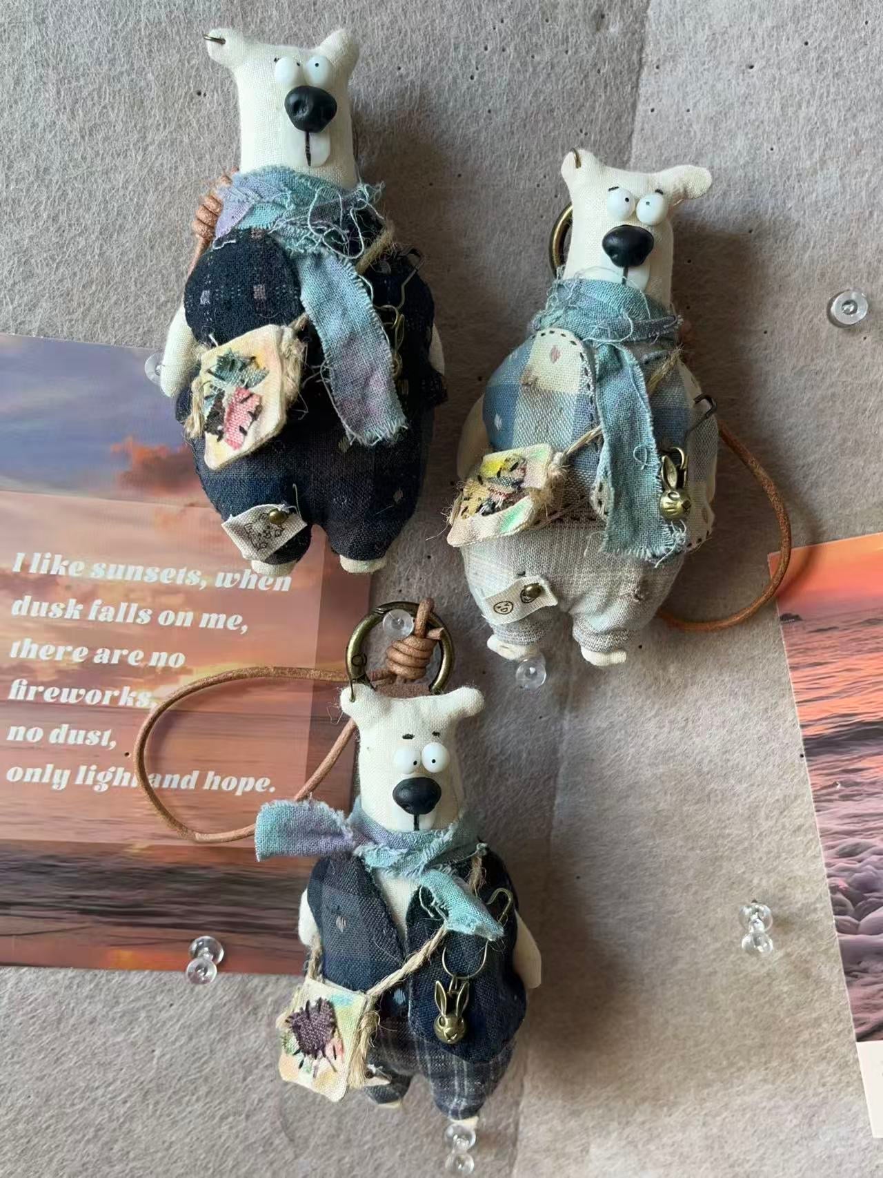 Dusty Bear Bag Charm · Hand - Shaped Details & Distressed Finish - Made by Frey