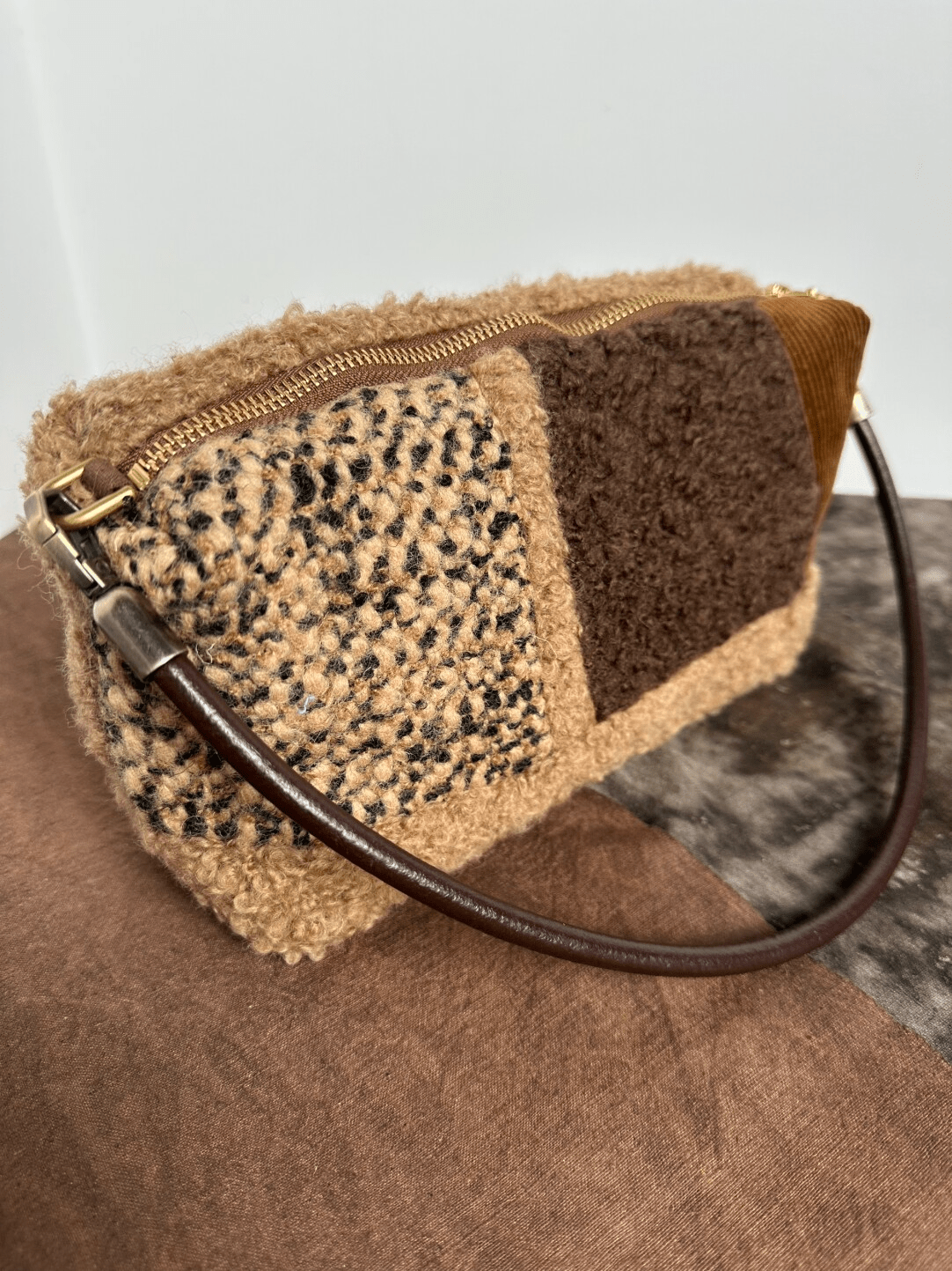 Earth - Toned Patchwork Multi - Carry Shoulder Bag - Made by Frey