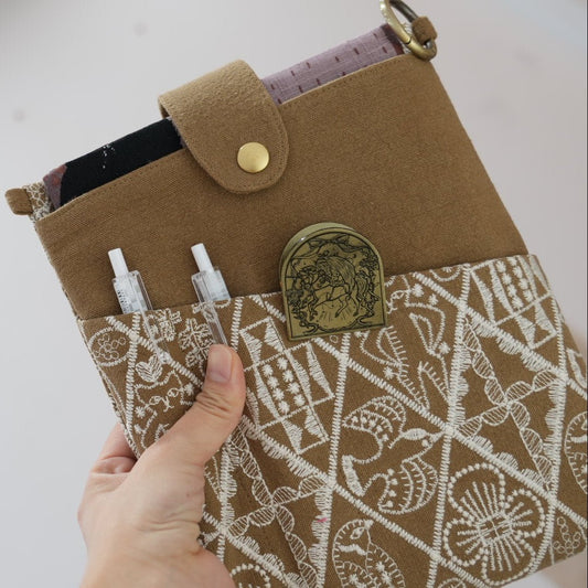 Embroidered Book & Journal Sleeve with Pocket - Made by Frey