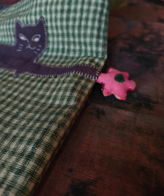 Embroidered Cat & Sakura Mini Tote - Made by Frey