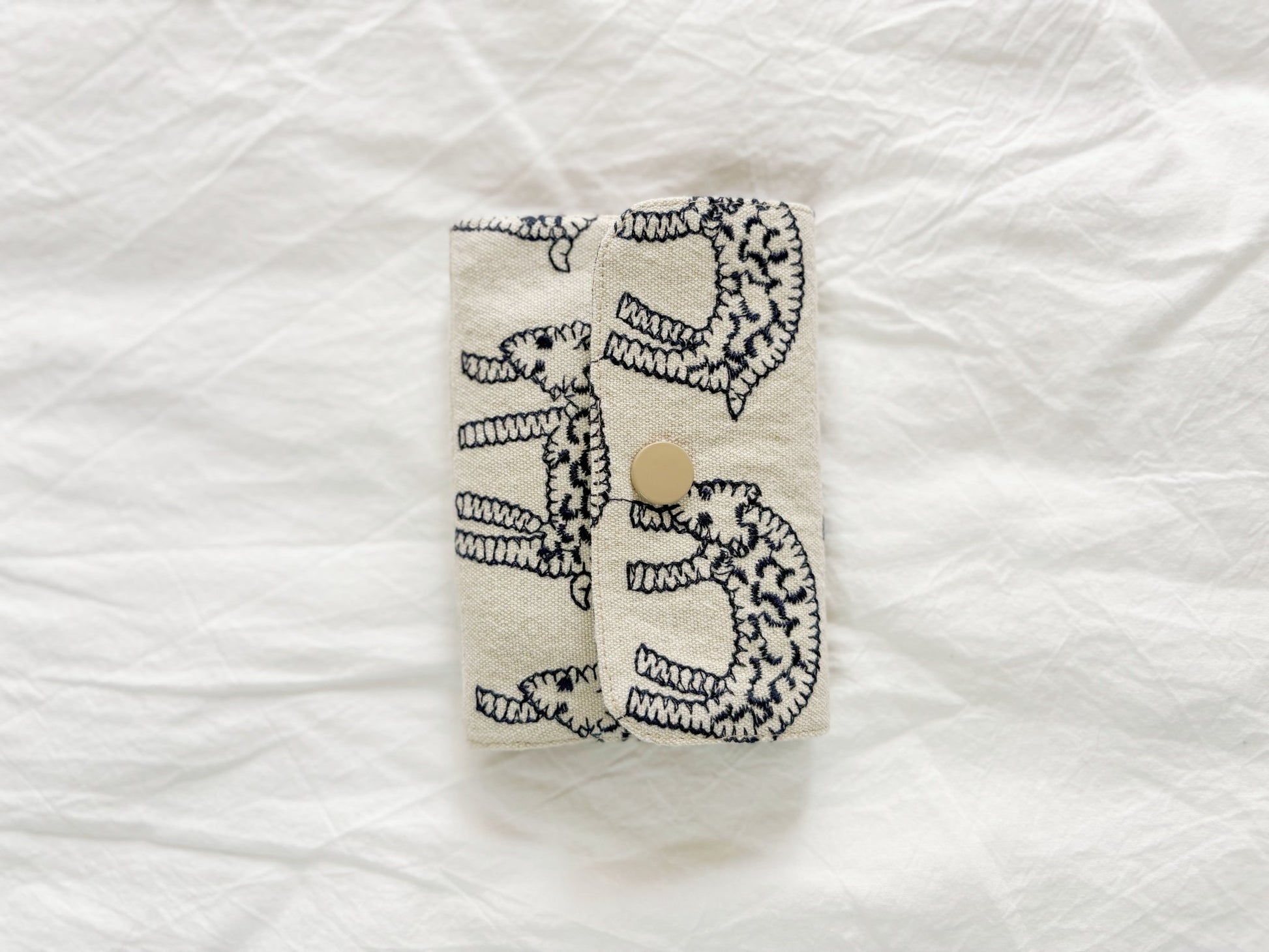 Embroidered Leopard Zip Card & Coin Pouch - Made by Frey
