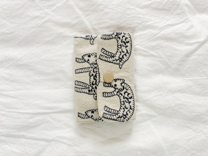 Embroidered Leopard Zip Card & Coin Pouch - Made by Frey