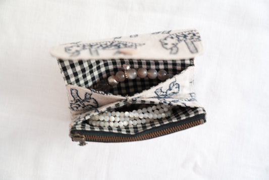 Embroidered Leopard Zip Card & Coin Pouch - Made by Frey