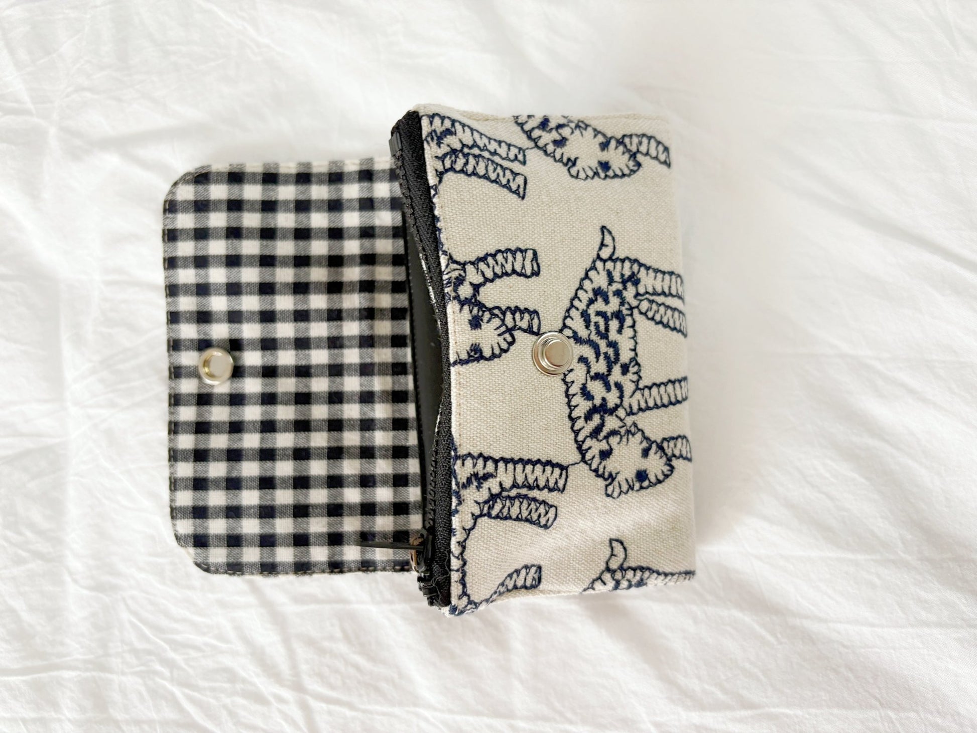 Embroidered Leopard Zip Card & Coin Pouch - Made by Frey