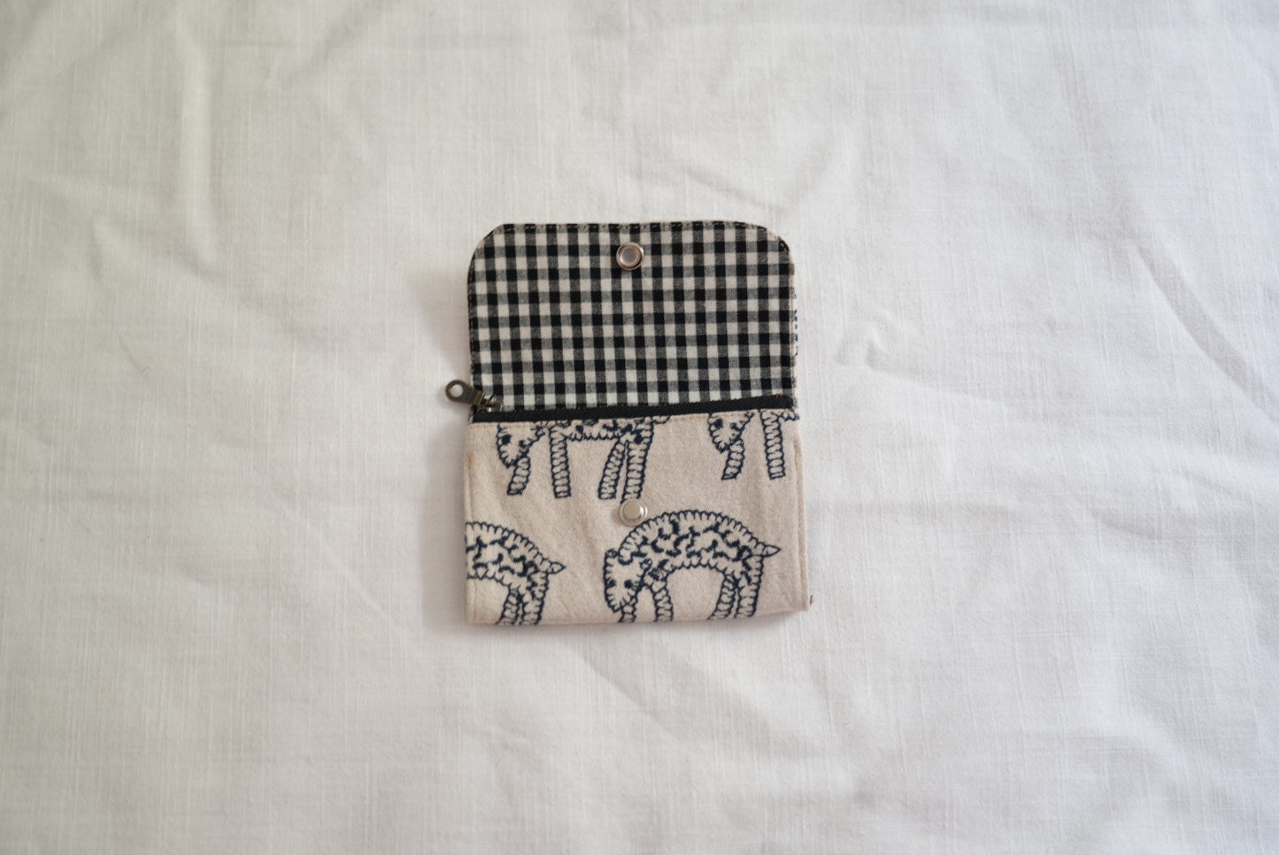 Embroidered Leopard Zip Card & Coin Pouch - Made by Frey