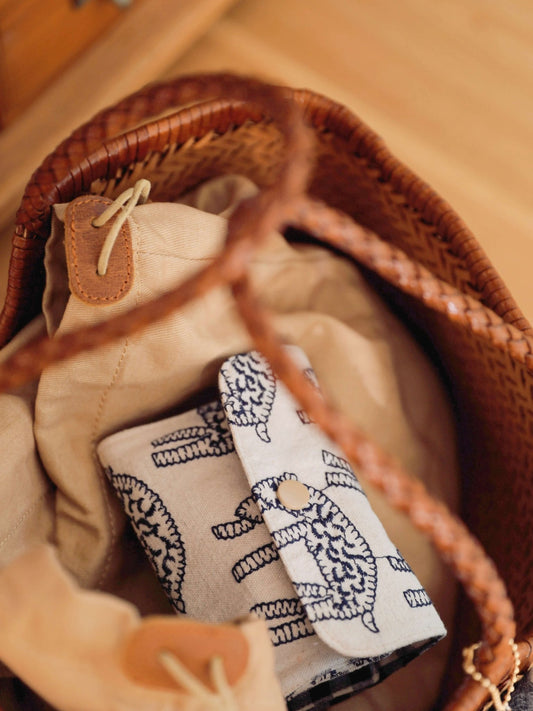 Embroidered Leopard Zip Card & Coin Pouch - Made by Frey