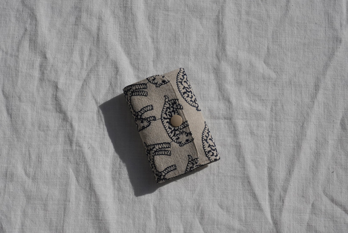 Embroidered Leopard Zip Card & Coin Pouch - Made by Frey