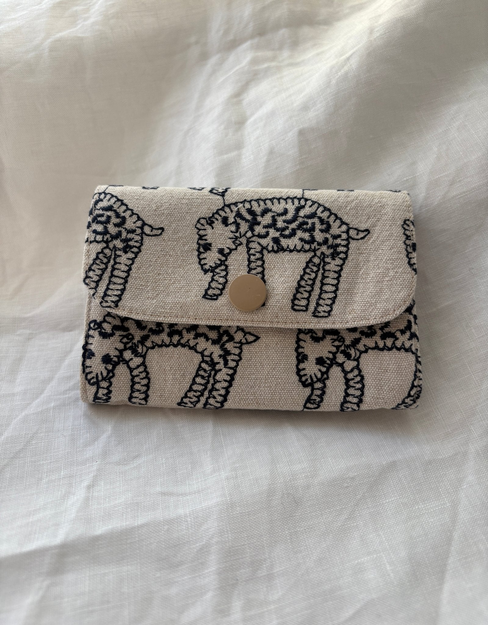 Embroidered Leopard Zip Card & Coin Pouch - Made by Frey