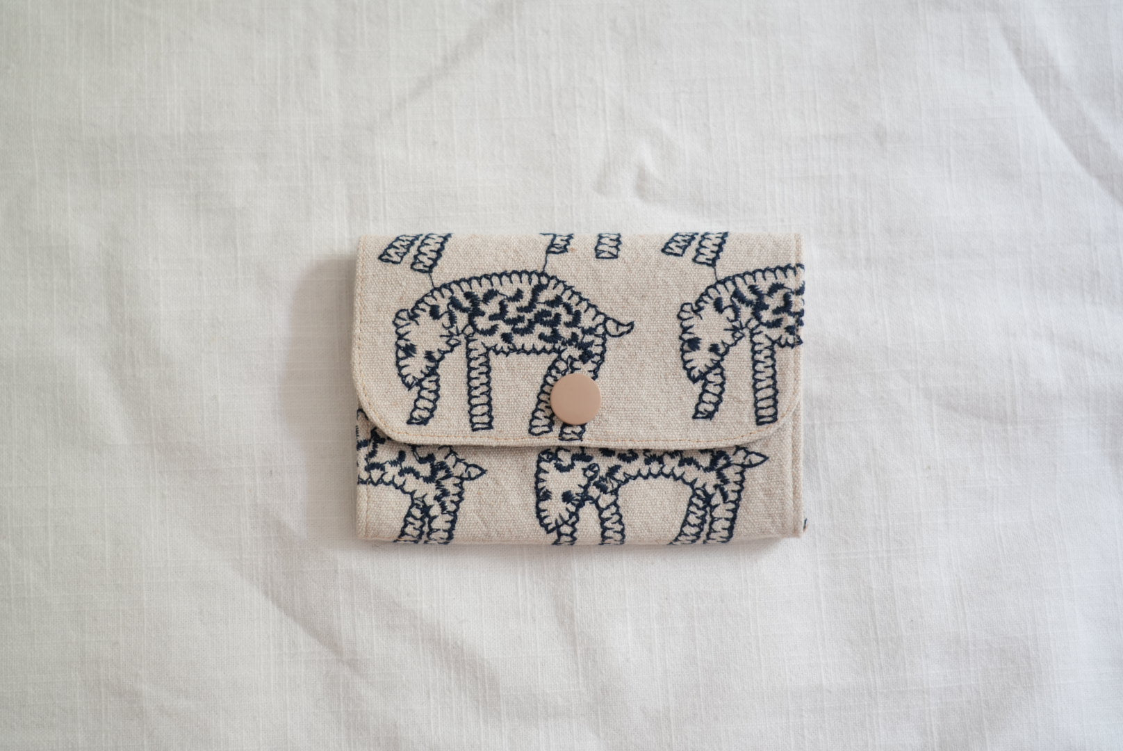 Embroidered Leopard Zip Card & Coin Pouch - Made by Frey
