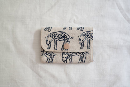 Embroidered Leopard Zip Card & Coin Pouch - Made by Frey