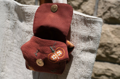 Embroidered Pumpkin Pouch - Made by Frey