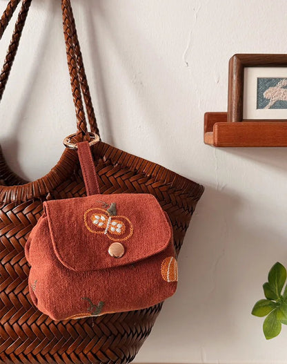 Embroidered Pumpkin Pouch - Pre - order (Ships in 2 Weeks) - Made by Frey