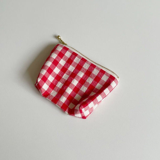 ESSENTIALS POCKETS — Red Gingham Pouch - Made by Frey