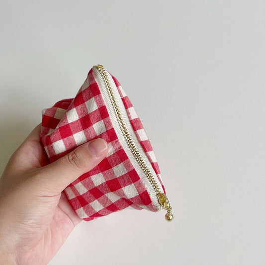 ESSENTIALS POCKETS — Red Gingham Pouch - Made by Frey