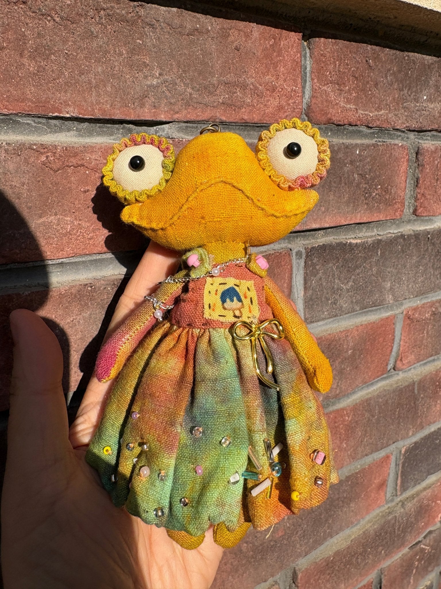 Frog Princess – Hand - Dyed Fabric Charm (Limited Edition) - Made by Frey