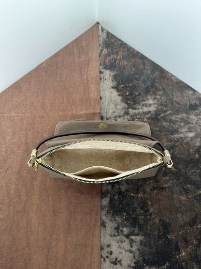 Gray Plant - Dyed Shoulder Bag, Baguette Style – “Cats in All Their Ways” - Made by Frey