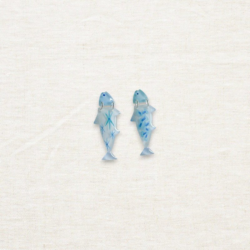 Hand - Painted Ocean Fish Earrings - Made by Frey