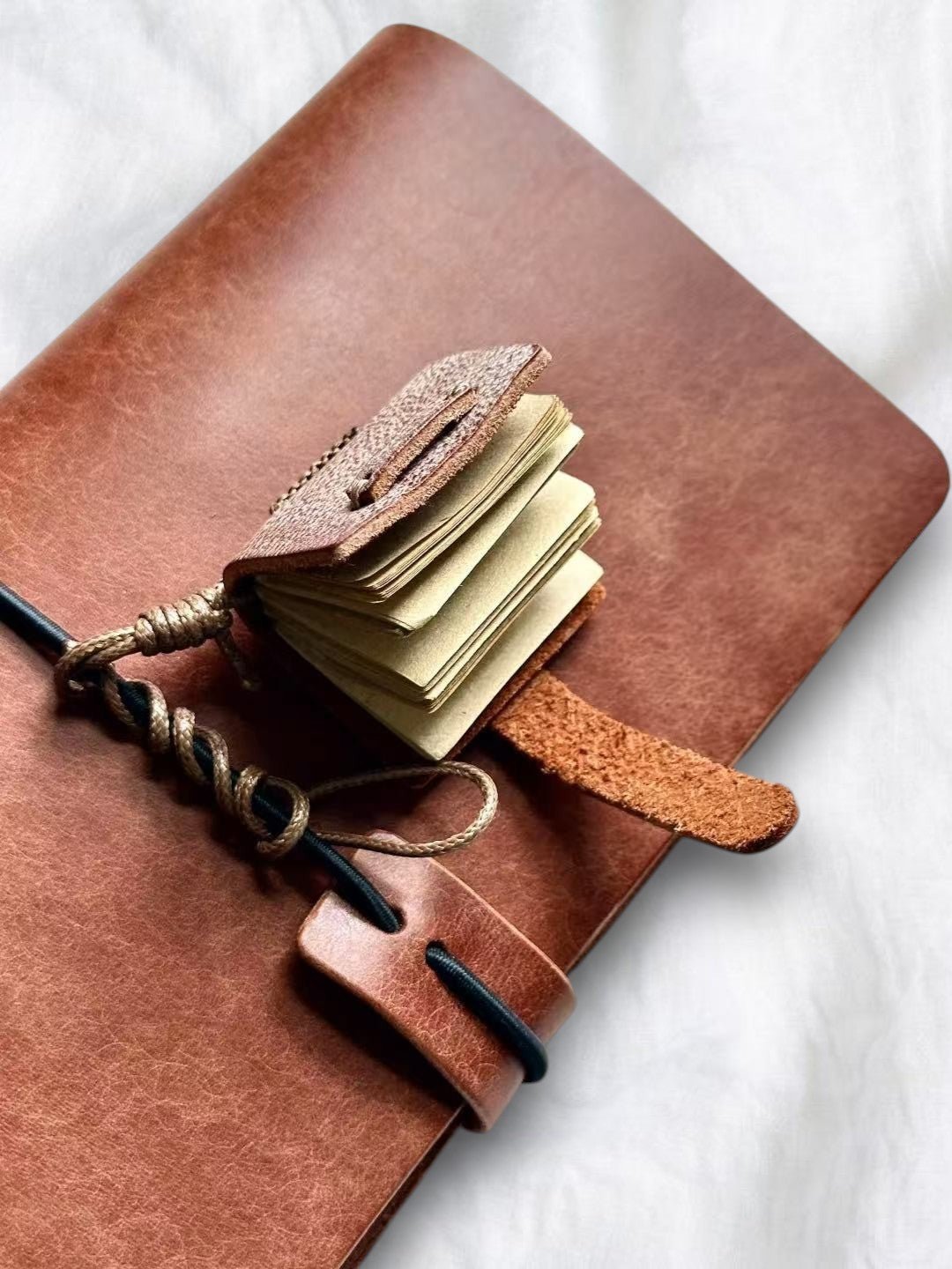 Handmade Mini Leather Notebook Charm - Made by Frey