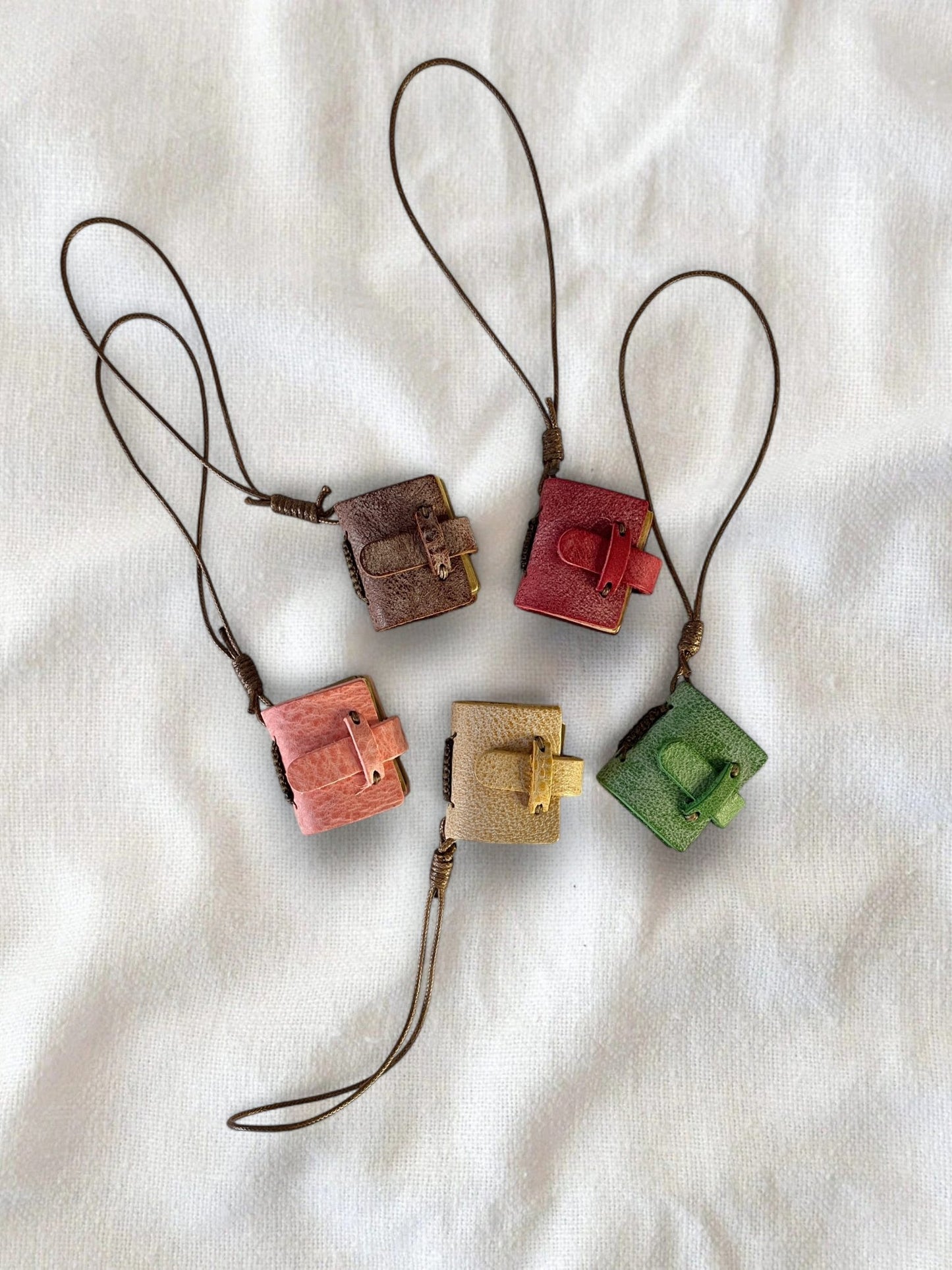 Handmade Mini Leather Notebook Charm - Made by Frey
