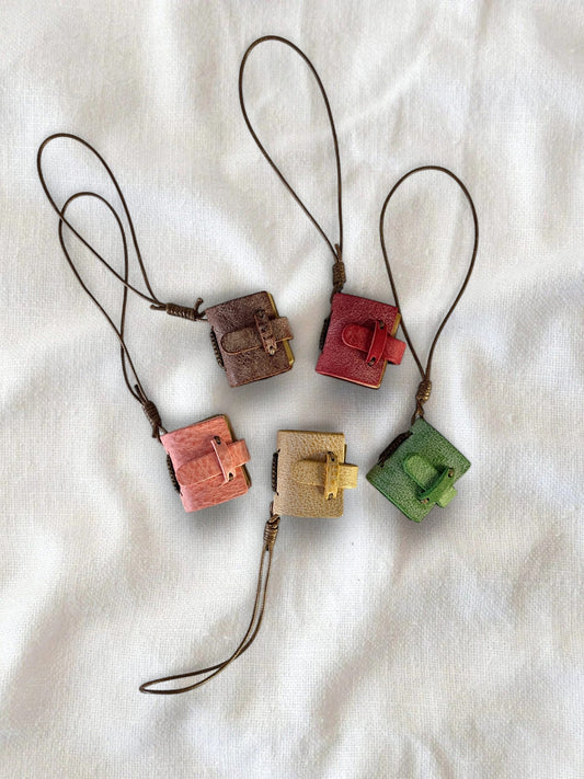 Handmade Mini Leather Notebook Charm - Made by Frey