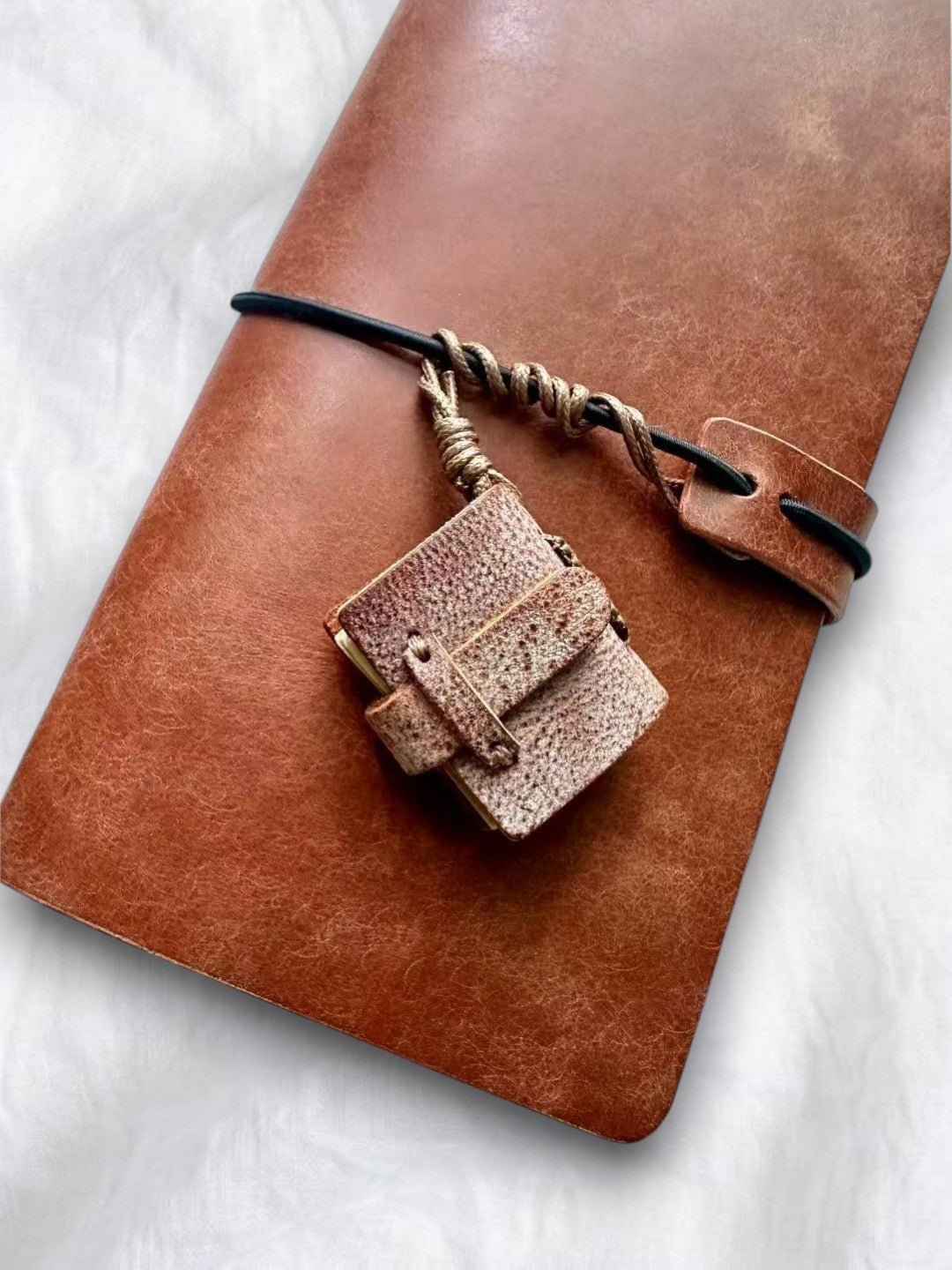 Handmade Mini Leather Notebook Charm - Made by Frey