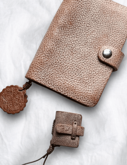 Handmade Mini Leather Notebook Charm - Made by Frey