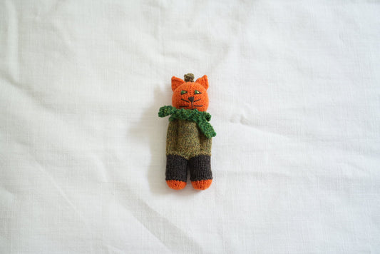 Hands-in-Pockets Cat · Knitted Bag Charm - Made by Frey