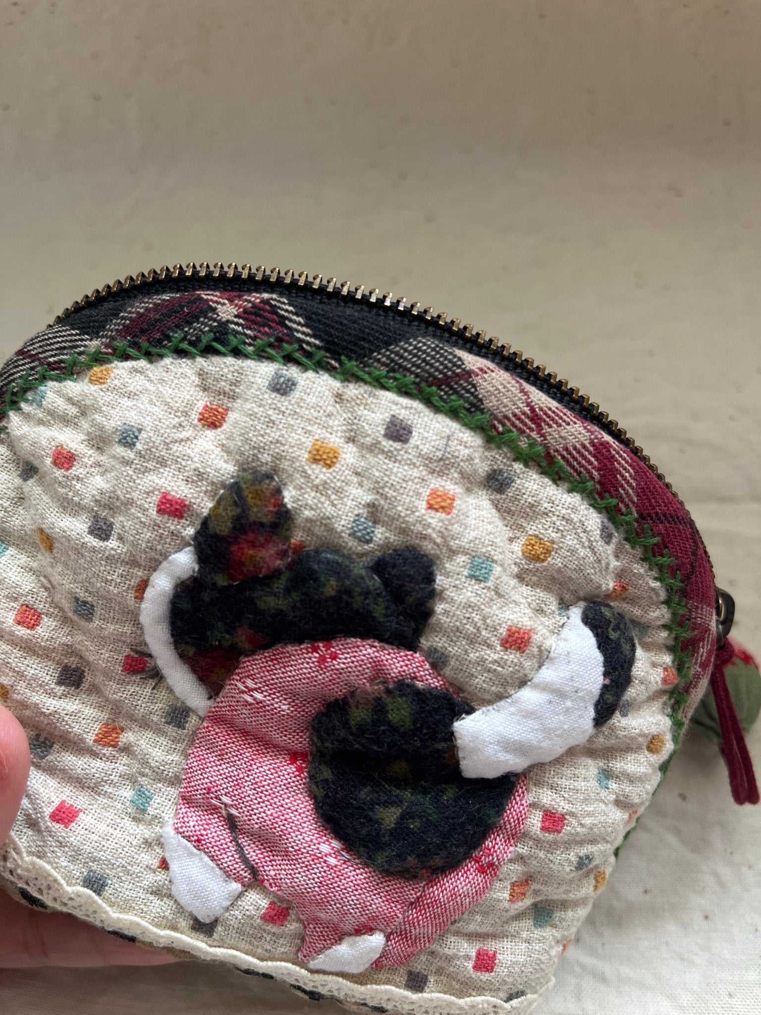 Hand‑Sewn Patchwork Coin Purse (One‑Off Piece) - Made by Frey