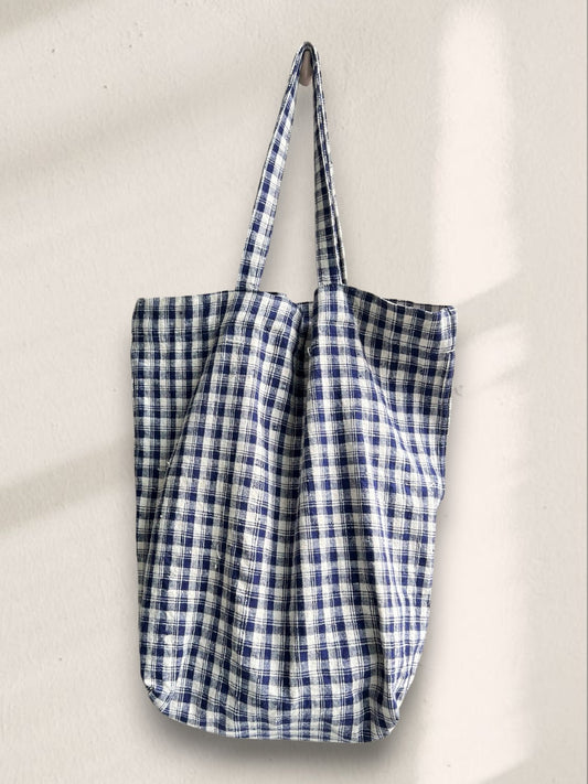 Handwoven Plaid Tote （2 - Piece Set） - Made by Frey