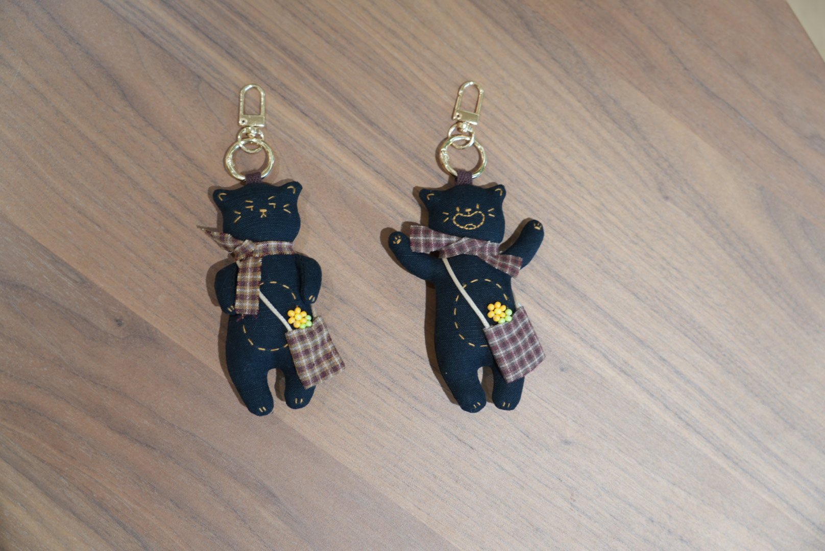 Happy & Grumpy Kitty Bag Charm - Made by Frey