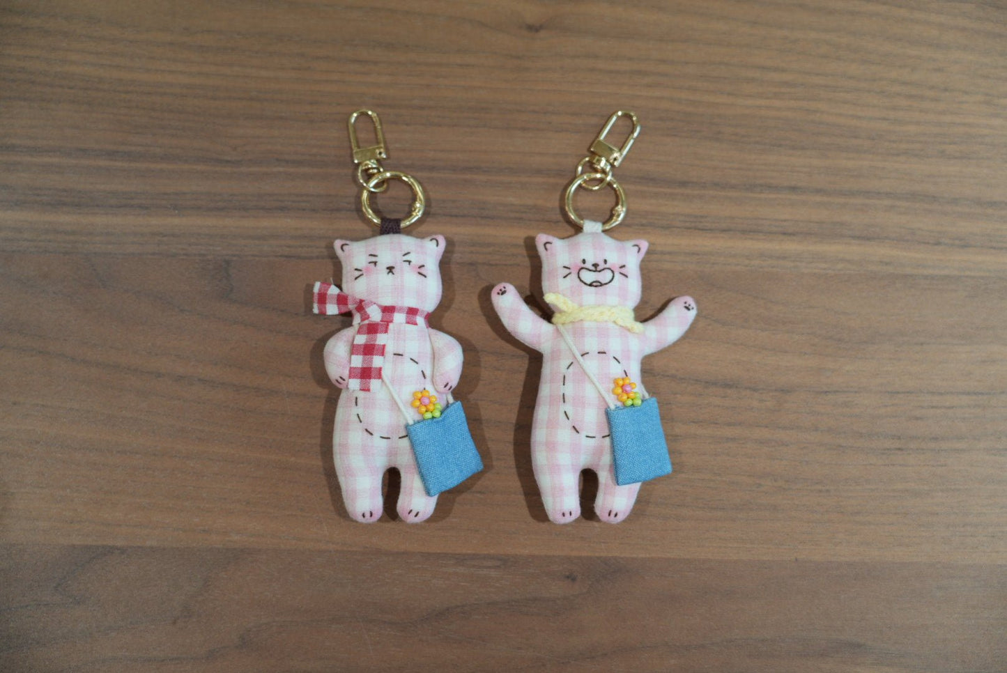 Happy & Grumpy Kitty Bag Charm - Made by Frey