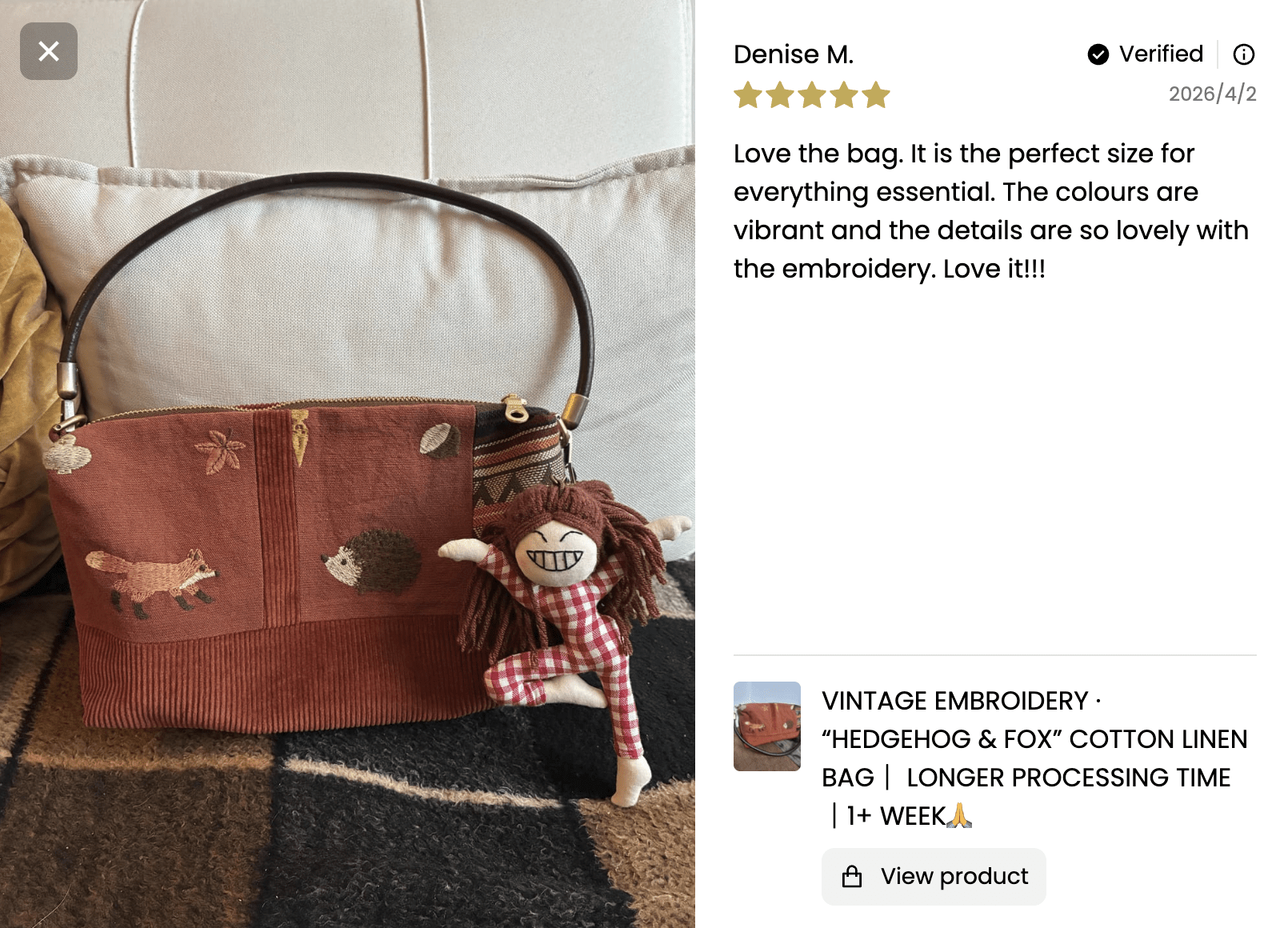 🦔 Hedgehog & 🦊 Fox Bag - Made by Frey