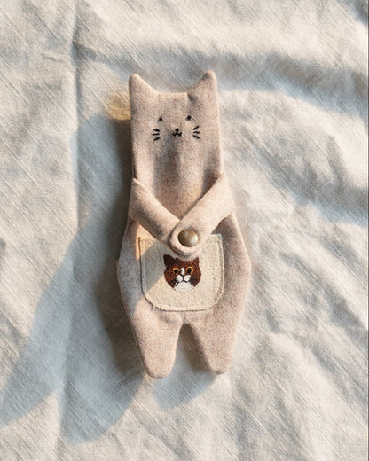 Hug Cat/Bear Zipper Pouch Bag Charm - Made by Frey