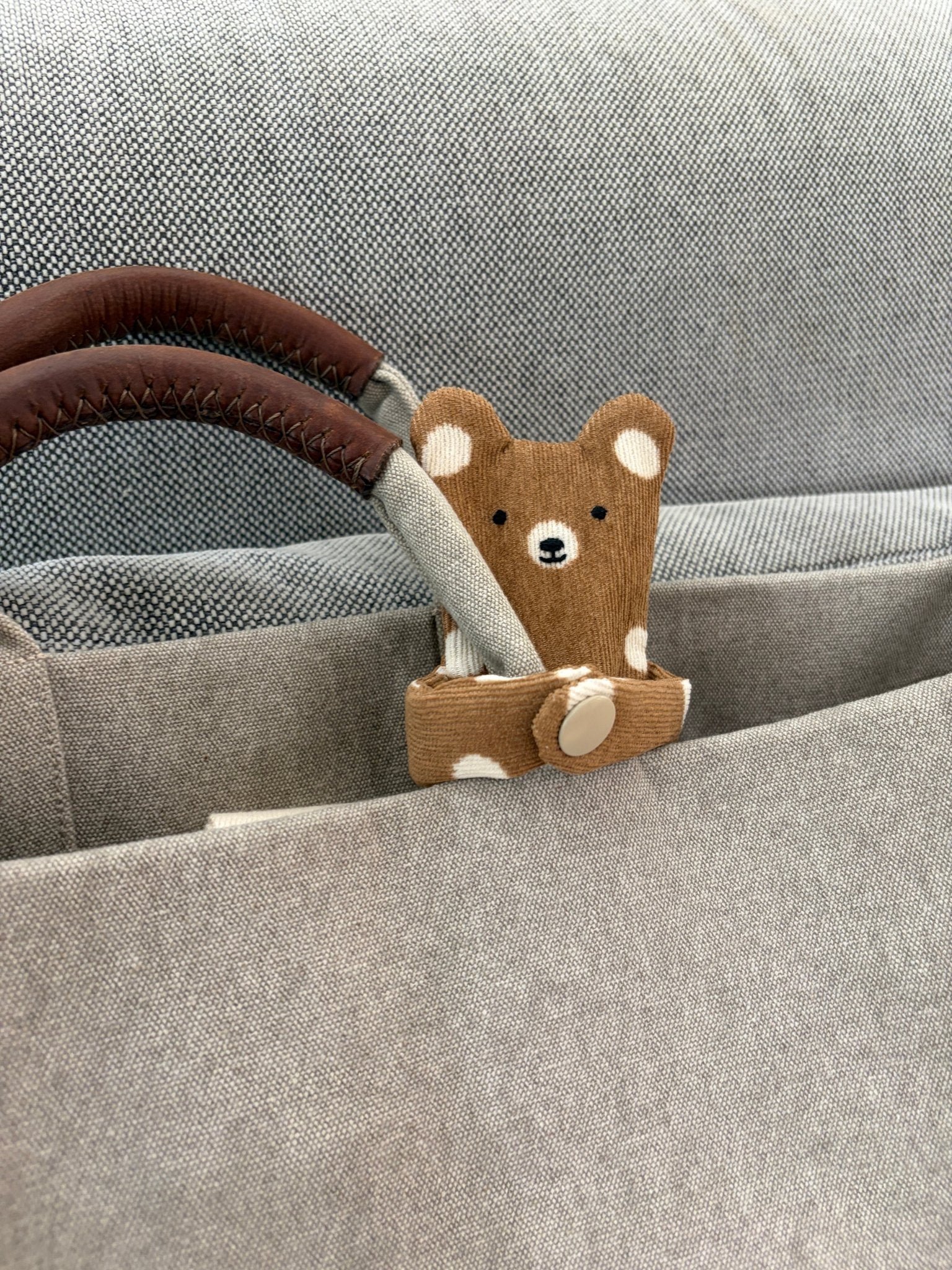 Hugging Bear Zipper Pouch — Handmade Bag Charm - Made by Frey