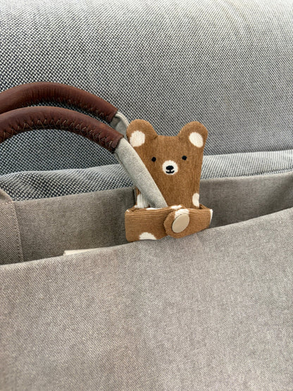 Hugging Bear Zipper Pouch — Handmade Bag Charm - Made by Frey