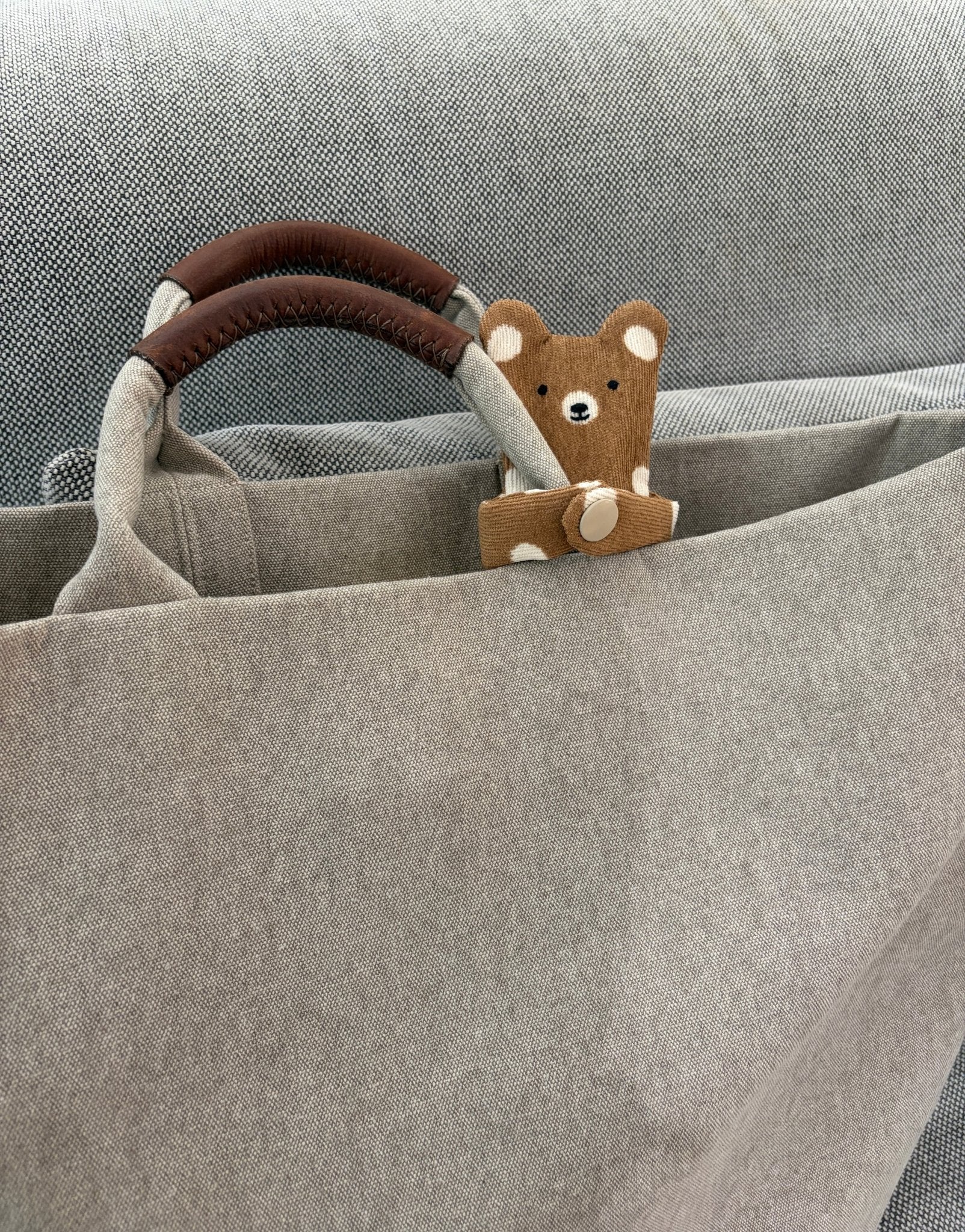 Hugging Bear Zipper Pouch — Handmade Bag Charm - Made by Frey