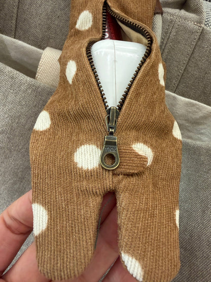 Hugging Bear Zipper Pouch — Handmade Bag Charm - Made by Frey