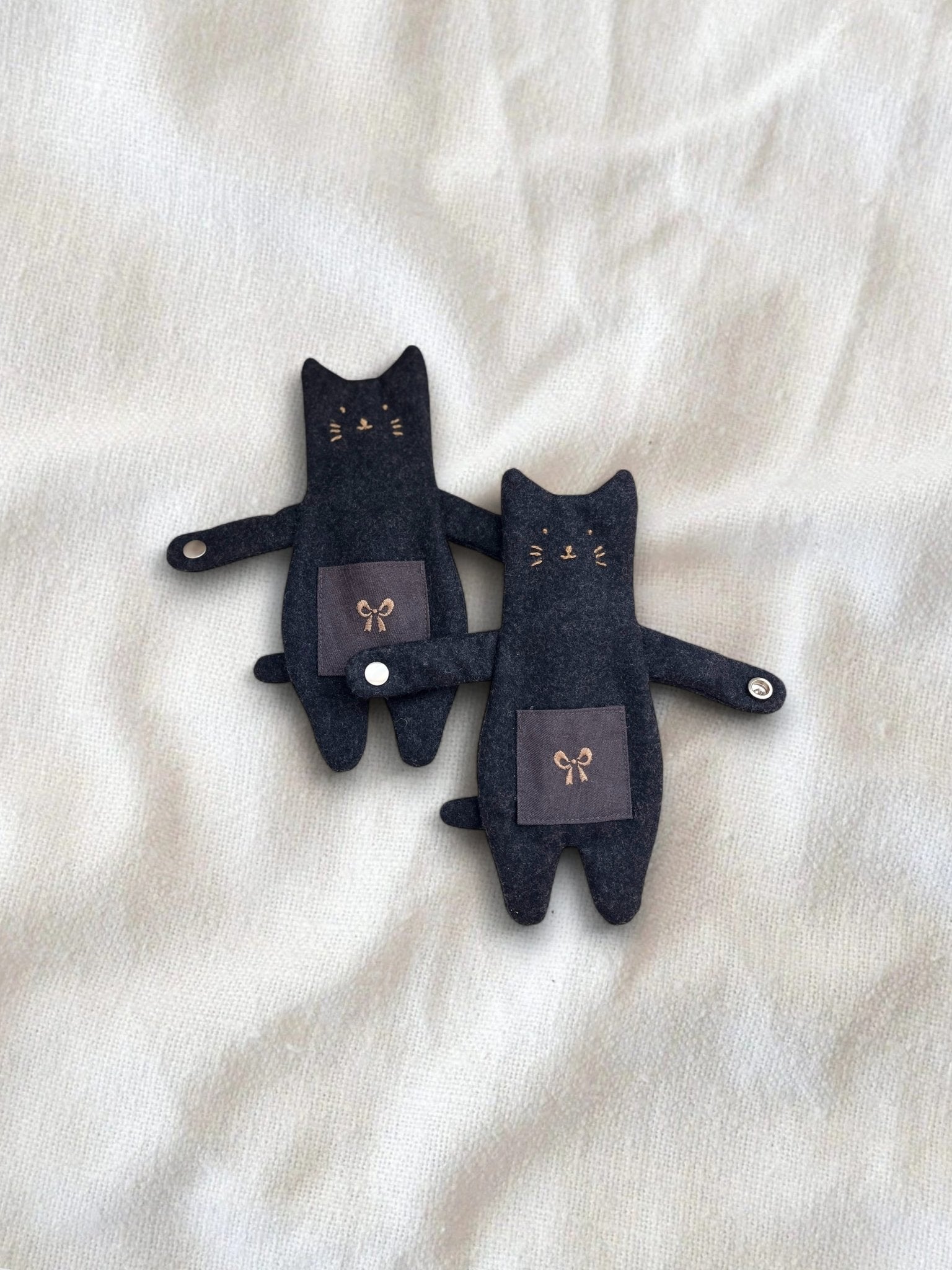 Hugging Cat Zipper Pouch — Handmade Bag Charm - Made by Frey