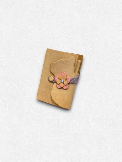 Kitty Leather Journal - A7 - Made by Frey